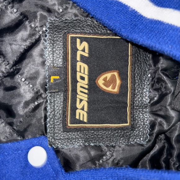 Sledwise Blue and White Varsity Jacket size large - Picture 8 of 12